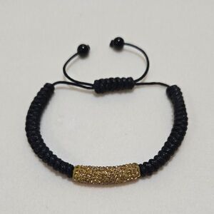 Black and Gold Adjustable Bracelet